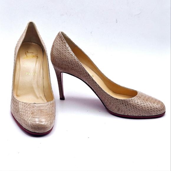 Christian Louboutin Beige Snakeskin Heels